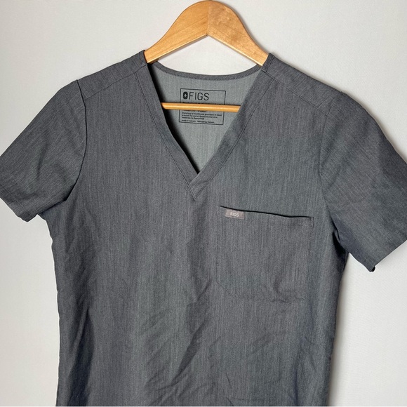Figs Catarina One Pocket Scrub Top Medical Work Wear Size Small Graphite Gray - Picture 5 of 11